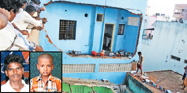 Terror in Chennai on Thursday morning: balcony collapse Father, son killed