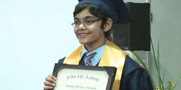 The 10-year-old Indian boy studying in the United States Achievement Diploma